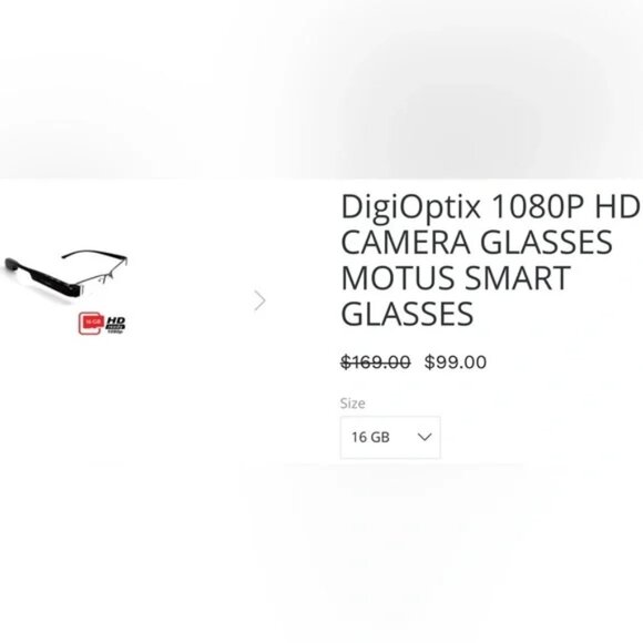 DigiOptix - 1080P HD CAMERA BLUETOOTH EYE GLASSES Spy MOTUS SMART 16GB 12 MP NEW - Picture 3 of 12